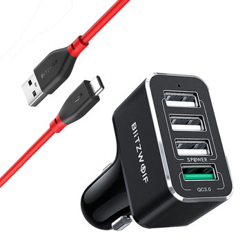 BlitzWolf® BW-TC12 3A USB Type-C + BW-SD3 50W 4 USB Ports QC3.0