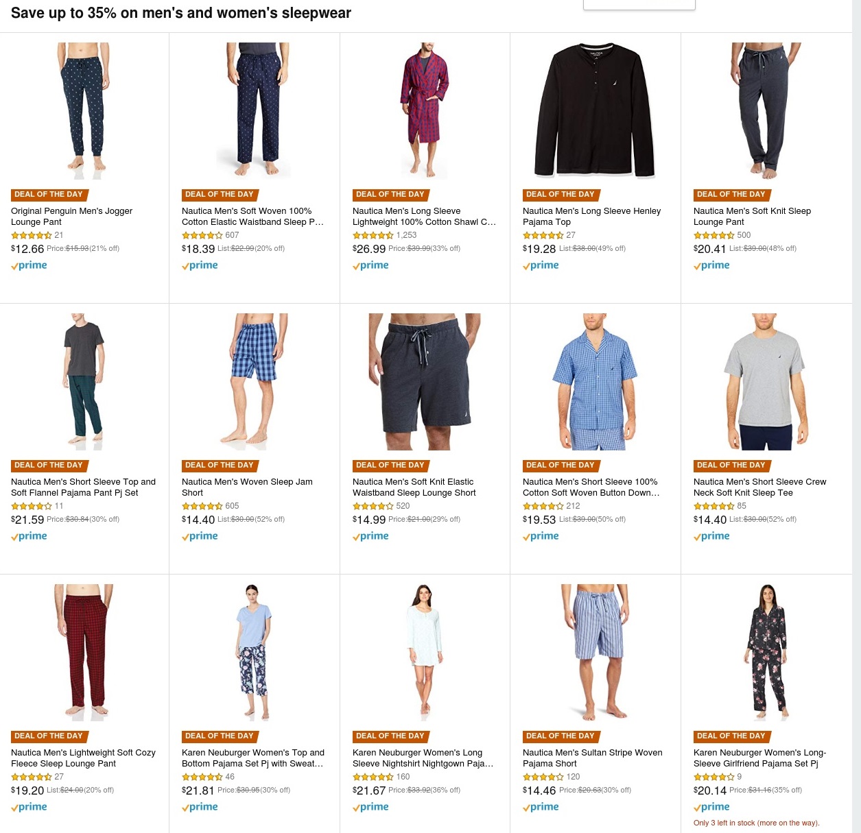 סייל נאוטיקה באמזון פיג'מות, חלוקים וחולצות:)