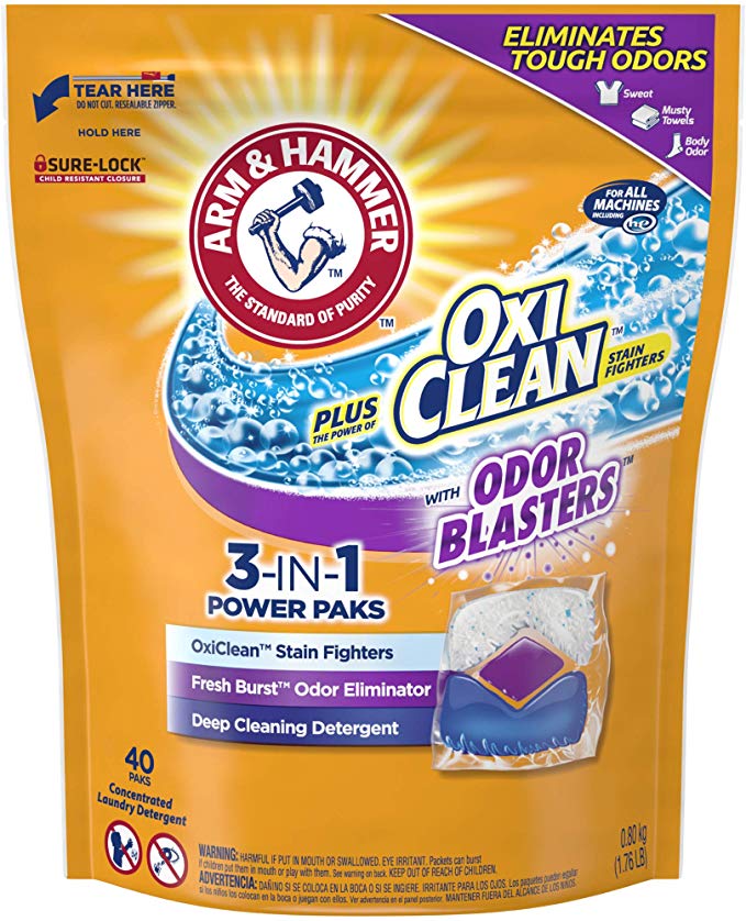 קפסולות לכביסה Arm & Hammer Plus OxiClean Odor Blasters