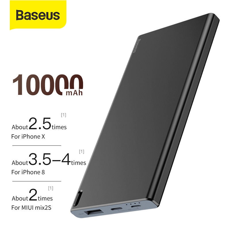 סוללה ניידת "בקטנה" בנפח Baseus Slim 10000mAh