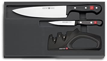 זוג סכינים ומשחיז Wüsthof Gourmet