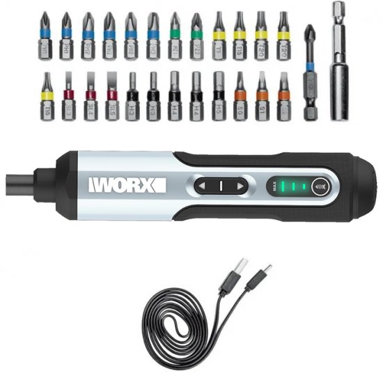 מברגון חשמלי נטען עם סט ביטים Worx WX240.1 4V