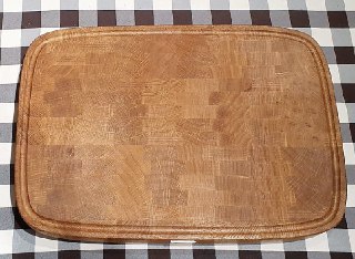 בוצ'ר בלוק אובלי עבה במיוחד, קרש קצבים מקצועי 60*40*5 ס"מ (End Grain) D.K.S