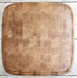 בוצ'ר בלוק אובלי עבה, קרש קצבים מקצועי 45X45X6 ס"מ- (End Grain) D.K.S