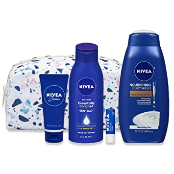 מארז מתנה NIVEA כולל 4 מוצרים ותיק רחצה
