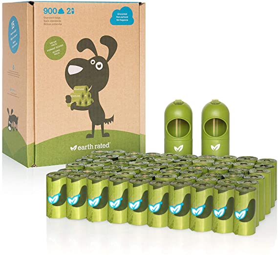 60 רולים (900 יחידות) של שקיות איסוף צואה לכלבים Earth Rated