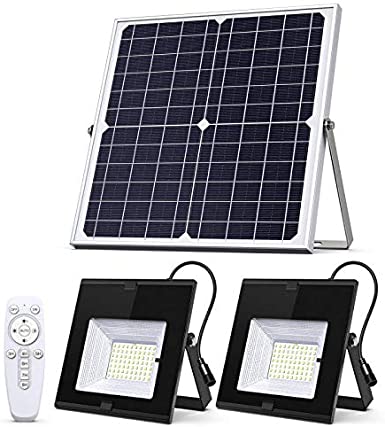 זוג תאורות הצפה סולאריות + פאנל סולארי SunBonar כולל שלט