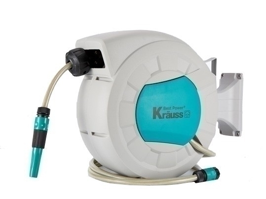 גלגלת השקייה אוטומטית Krauss עם צינור איכותי 15 מטרים דגם KR-15M-W