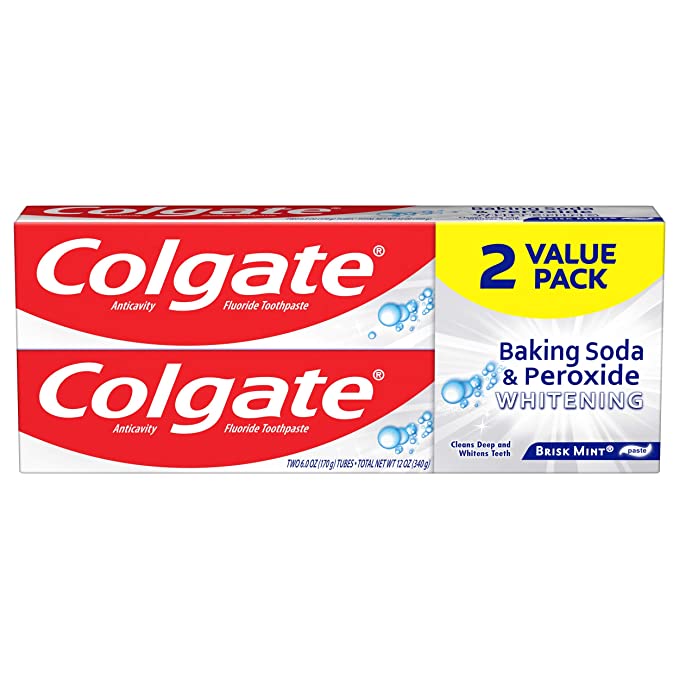 זוג משחות שיניים מלבינות Colgate Baking Soda and Peroxide