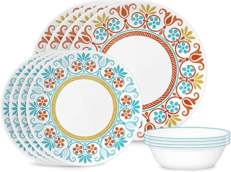 מערכת אוכל 12 חלקים ל-4 סועדים Corelle Global Collection Vitrelle Terracotta Dreams