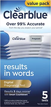 סט 5 בדיקות הריון דיגיטליות מהירות Clearblue