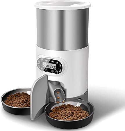 מתקן מזון אוטומטי כפול לחתולים או לכלבים קטנים Doonly 4.5L