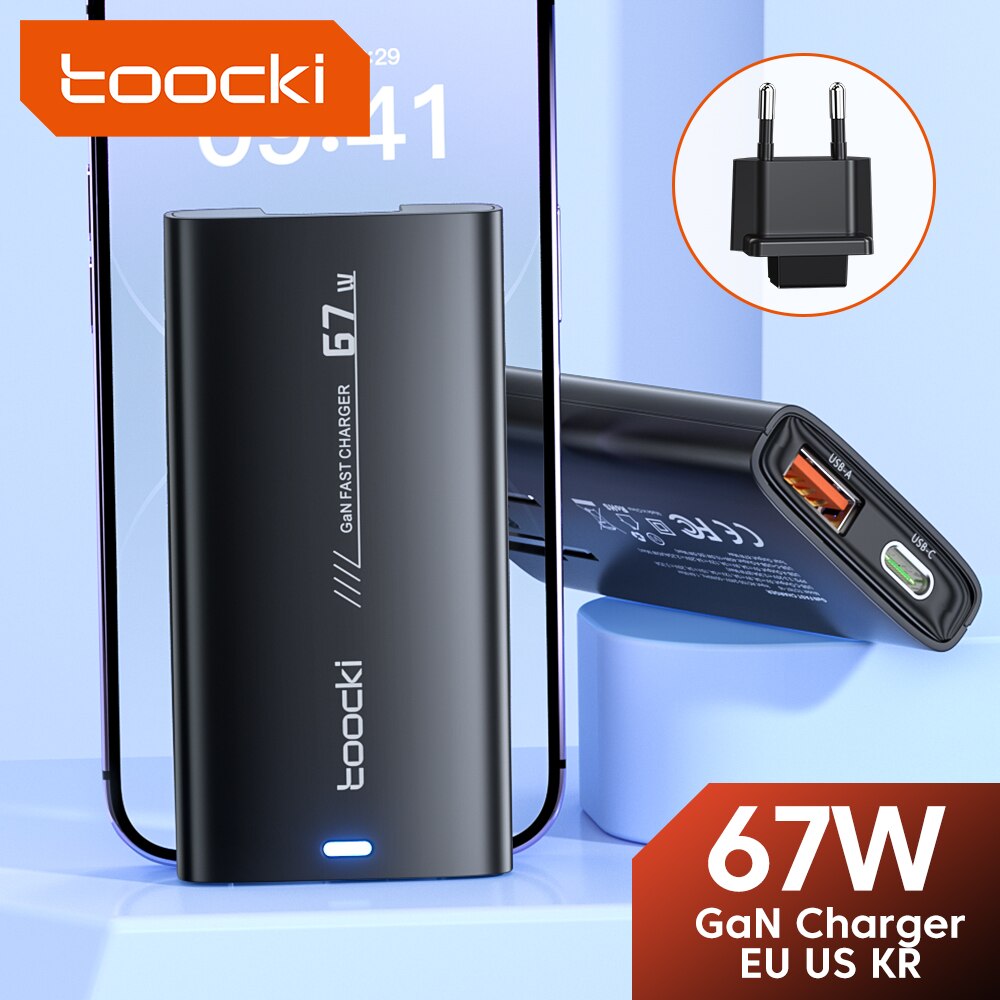 מטען קיר איכותי ומהיר Toocki GaN 67W