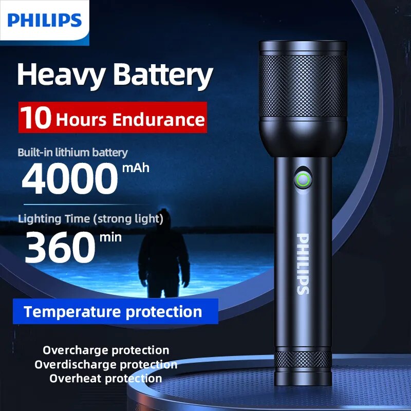 פנס נטען פילפס 3200 לומן עוצמתי במיוחד Philips 8168