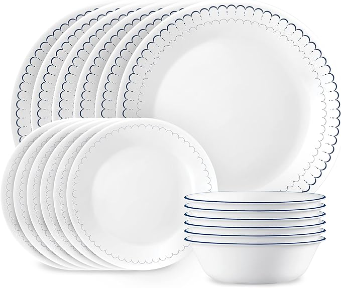 מערכת צלחות קורל Corelle Caspian ל-6 סועדים 18 חלקים
