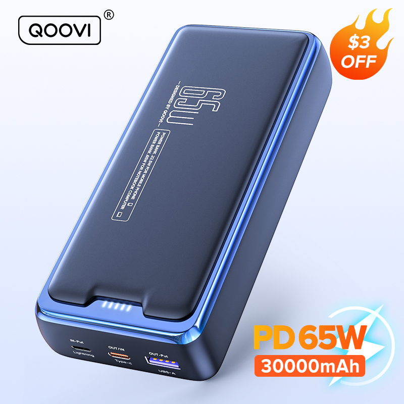 סוללת גיבוי ניידת 30000mah 65W חזקה של QOOVI