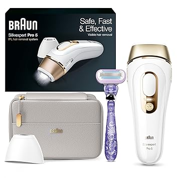 מסיר שיער בלייזר מבית בראון Braun IPL Silk Expert Pro5 PL5157 עם סכין גילוח בתיק יוקרתי