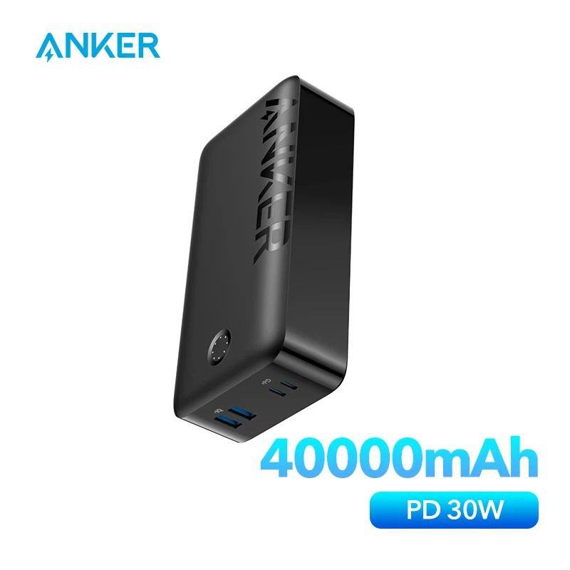 סוללת חירום / מטען נייד מבית Anker 347 בנפח עצום של 40000mAh ובהספק של 30W עם 4 שקעי הטענה
