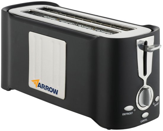 מצנם 4 פרוסות 1200W נירוסטה רב תכליתי חימום והפשרה Arrow