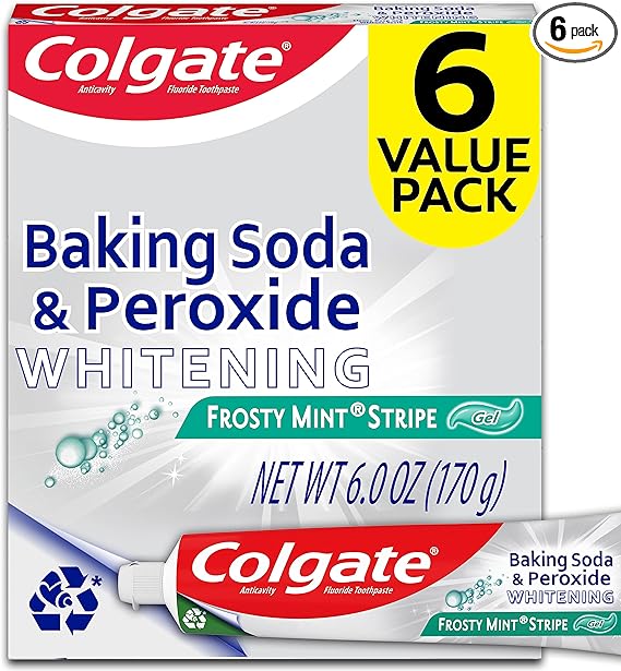 6 משחות שיניים מלבינות Colgate Baking Soda אריזת 170 גרם לשפורפרת