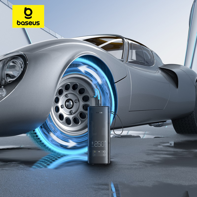 קומפרסור מיני חוטי Baseus ניפוח מהיר עם 2 צילינדרים