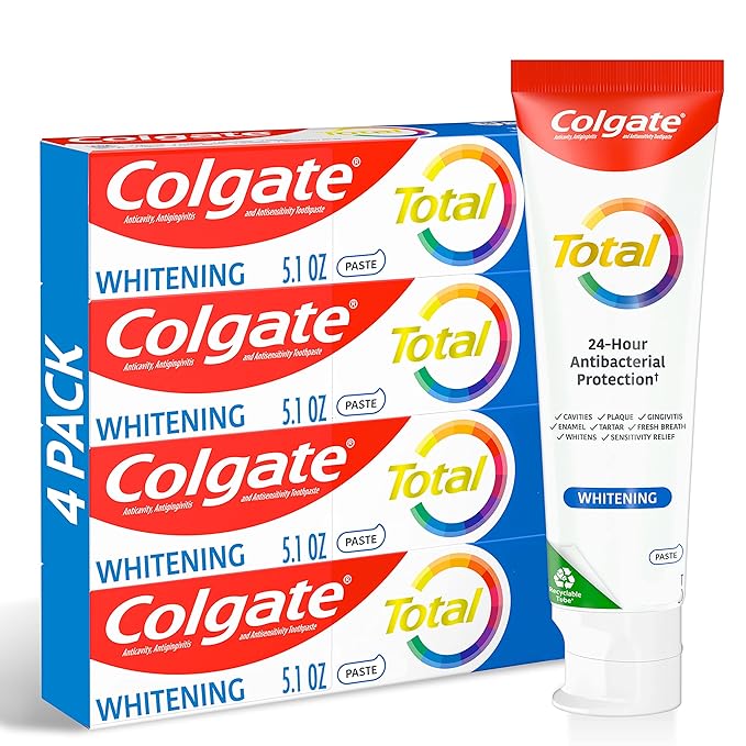 רביעיית משחות שיניים Colgate Total Whitening