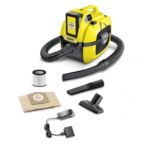 שואב אבק יבש/רטוב נטען 7 ליטר Karcher 18V WD1 Compact Battery – כולל סוללה ומטען