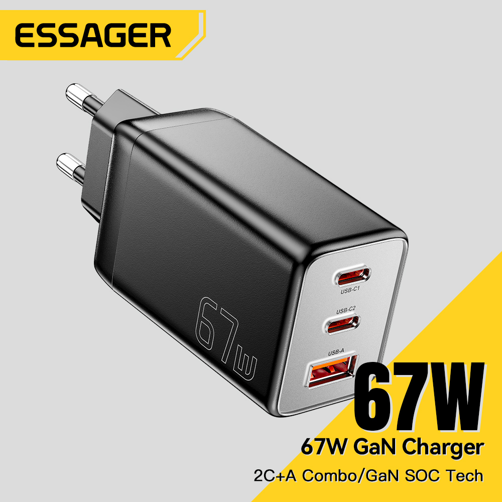 מטען קיר מהיר Essager 67W GaN