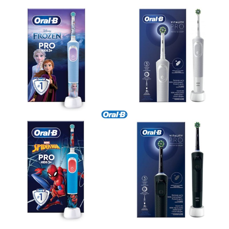מברשת שיניים חשמלית נטענת לילדים ולמבוגרים Oral-B Vitality Pro / kids D103