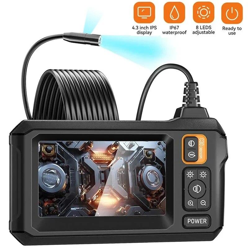 מצלמת אנדוסקופ עצמאית 8 מ"מ HD1080P עם מסך IPS בגודל 4.3 אינץ'
