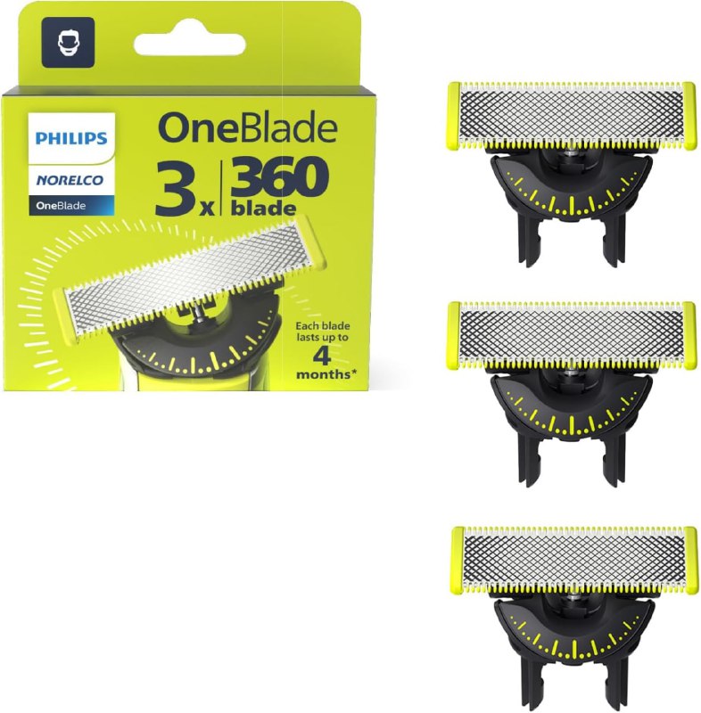 סט 3 להבי החלפה Philips OneBlade 360° מקוריים