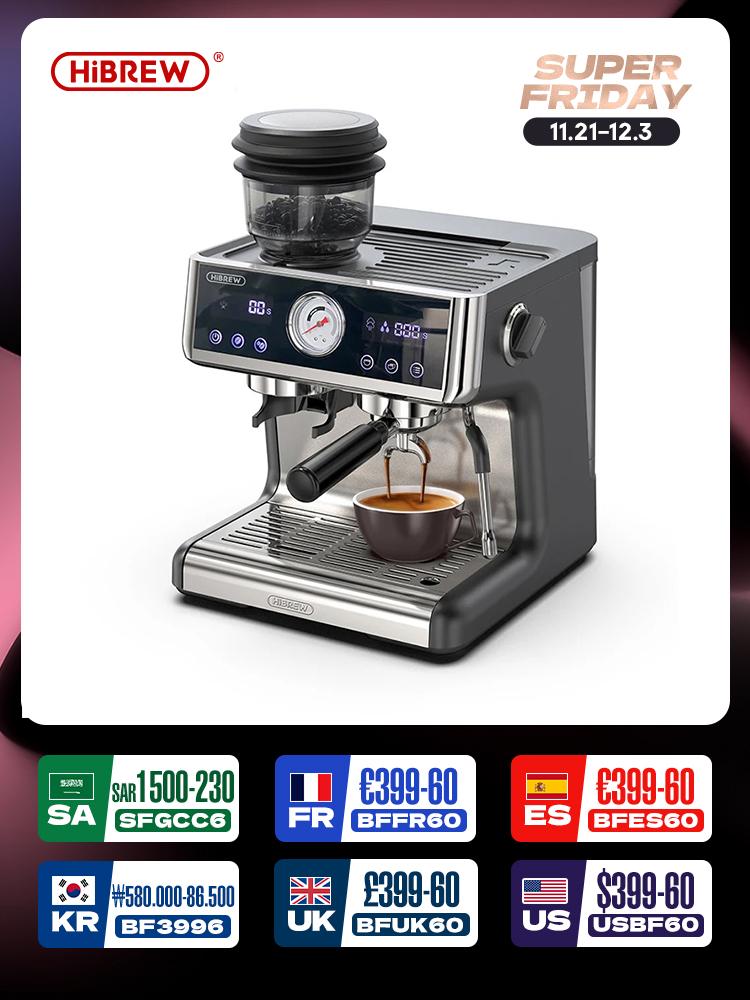 מכונת קפה עם מטחנה מובנית + 2 תרמובלוקים עם PID מבית HiBrew Barista Pro
