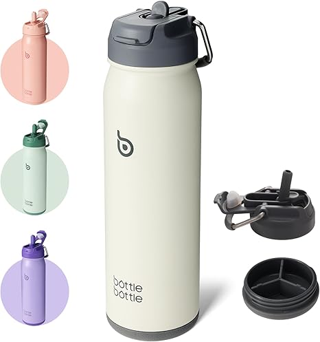 בקבוק מים מבודד BOTTLE BOTTLE מנירוסטה 710ml עם קשית ותא אחסון