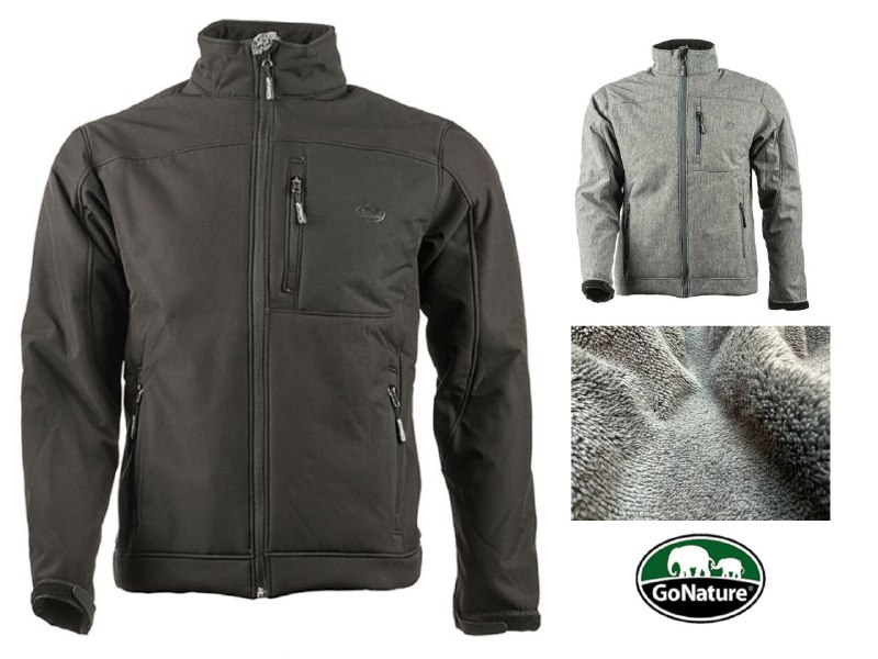 מעיל סופטשל GoNature Grizzly עם בידוד פליז מסורק