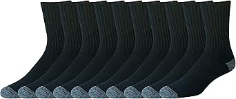 10 זוגות גרביים ארוכות לגברים Amazon Essentials Athletic Crew Socks