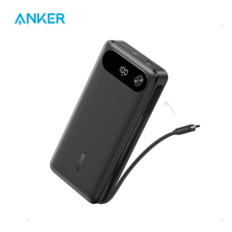 מטען נייד עוצמתי Anker Power Bank 20,000mAh 87W כולל כבל USB-C מובנה