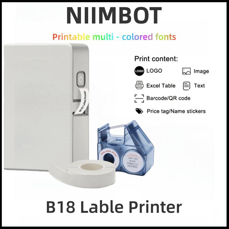 מדפסת תוויות צבעונית ניידת NIIMBOT B18 הדפסה עמידה גם בחום, בקור ובמים