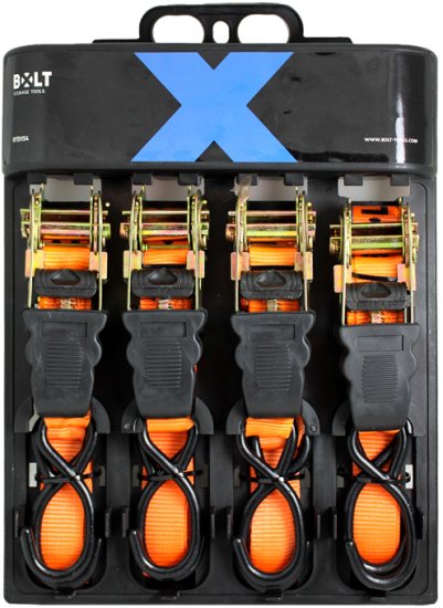 סט של 4 רצועות ראצ'ט 4.5 מטר עד 675 ק"ג Bolt RTD154 ⛓️🚚