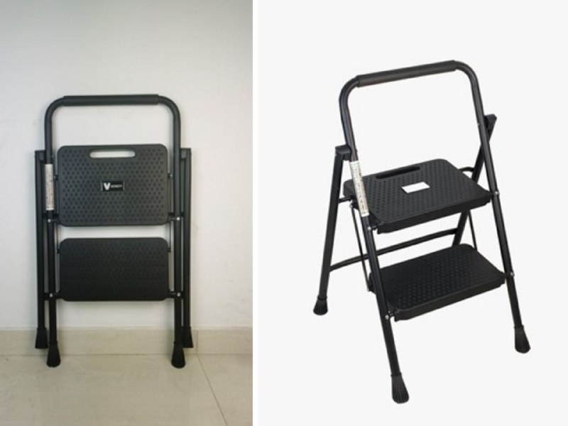 סולם דרגש ביתי מתקפל 2 שלבים דגם Tom חזק ומרווח