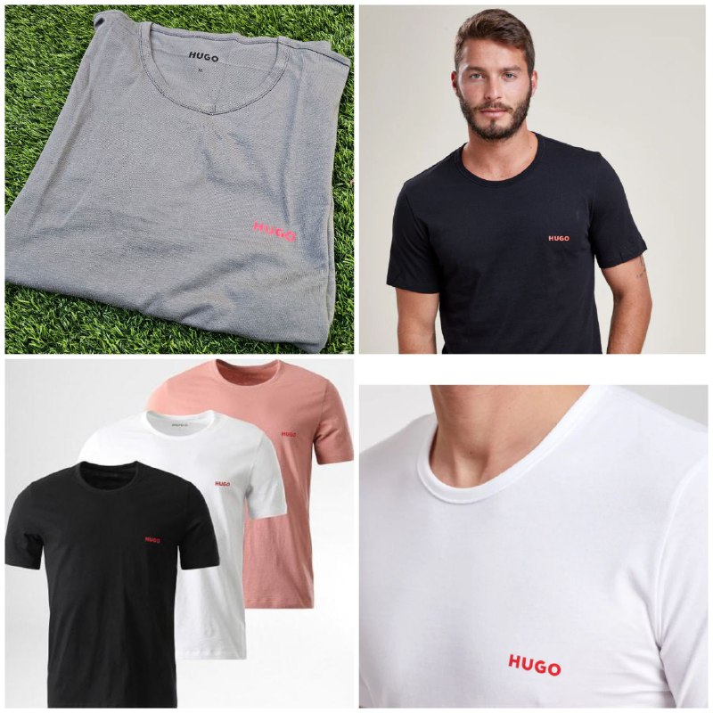 חולצת טישרט HUGO BOSS שרוול קצר עם לוגו HUGO אדום