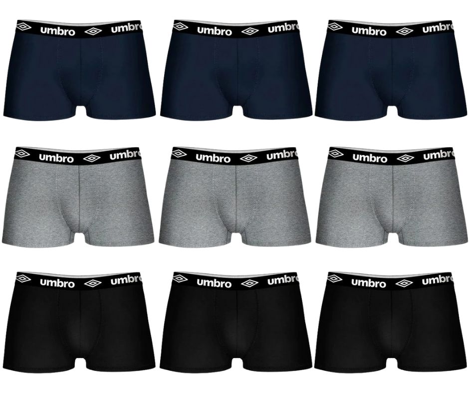 מארז 9 תחתוני בוקסר גברים UMBRO