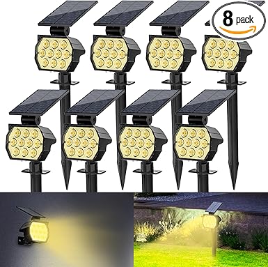 סט 8 פנסי לד סולאריים לגינה Flaow