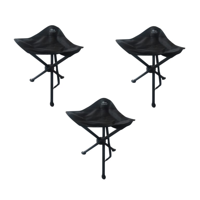 סט 3 כסאות שרפרף מתקפלים תלת רגליים GoNature COMPACT