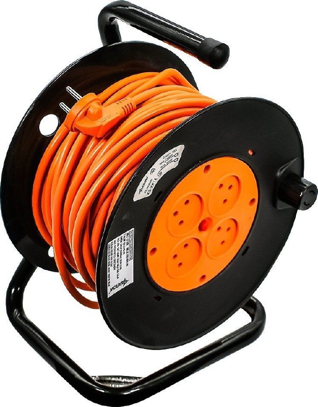 תוף מאריך 25 מטר כבל 3×1.5 מ"מ 4 שקעים ישראליים ARROW