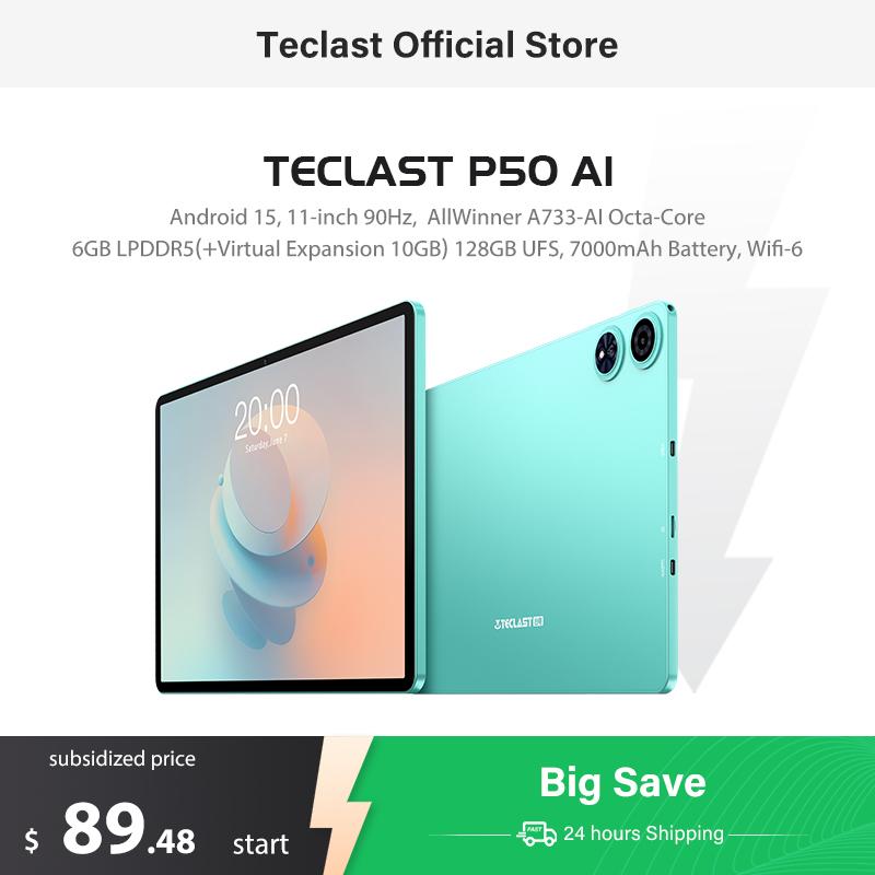 טאבלט חכם Teclast P50 AI 6GB/128GB עם מסך 11 אינץ' וקצב רענון 90Hz