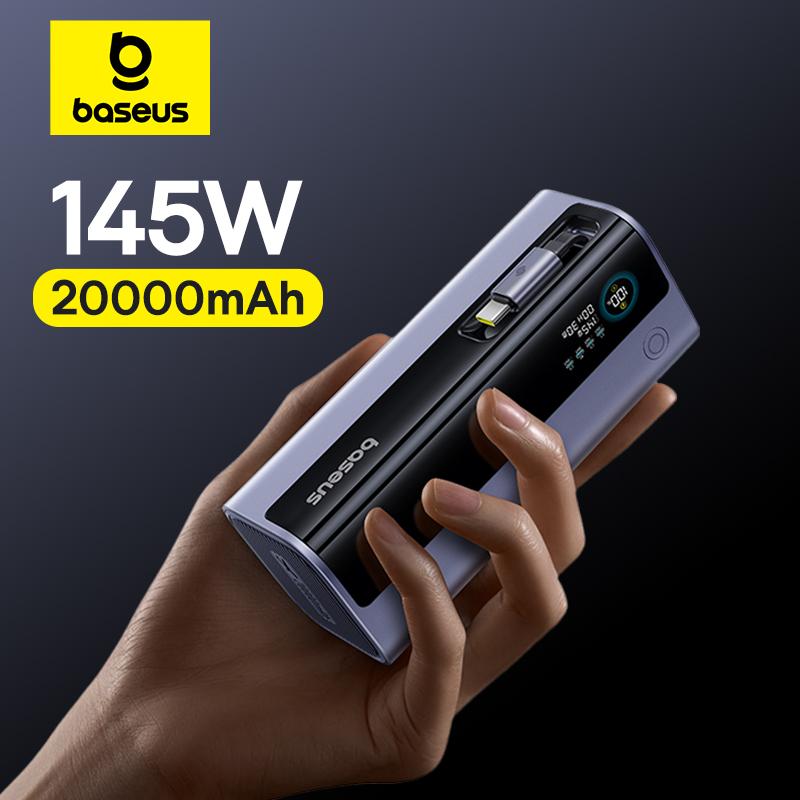 סוללת גיבוי ניידת Baseus EnerGeek GR11 בנפח 20000mAh עם כבל USB-C נשלף בהספק 145W