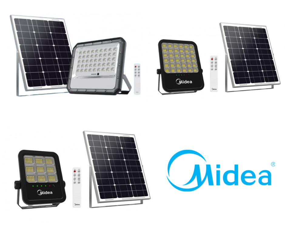 תאורות סולאריות מתקדמות של חברת Midea כולל שלט רחוק וכבל מגשר ארוך של 5 מטרים 🌟🌞