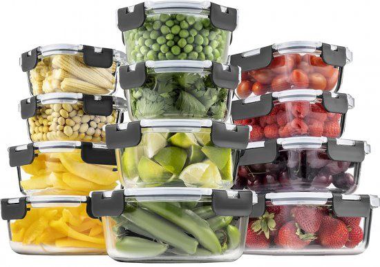 סט 12 קופסאות אחסון מזכוכית Darna – 24 חלקים לשמירה על סדר וטריות 🥗✨