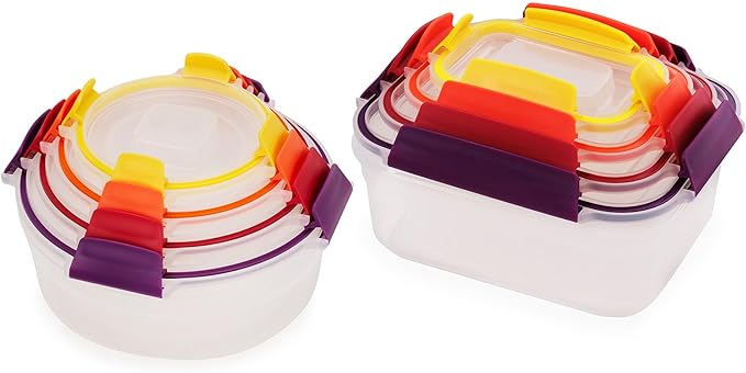 סט קופסאות צבעוני 16 חלקים לאחסון מזון עם מכסים אטומים – Joseph Joseph Nest Lock