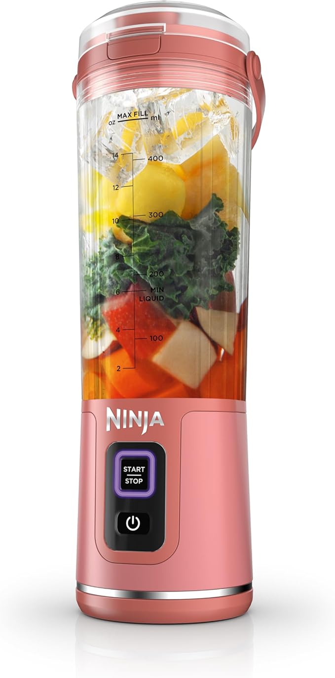 בלנדר נייד נינג'ה נטען USB-C צבע ורוד או כתום Ninja Blast Portable Blender BC151PK